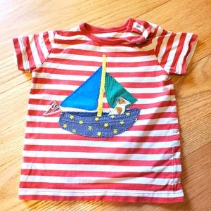 Sail boat appliqué t-shirt.